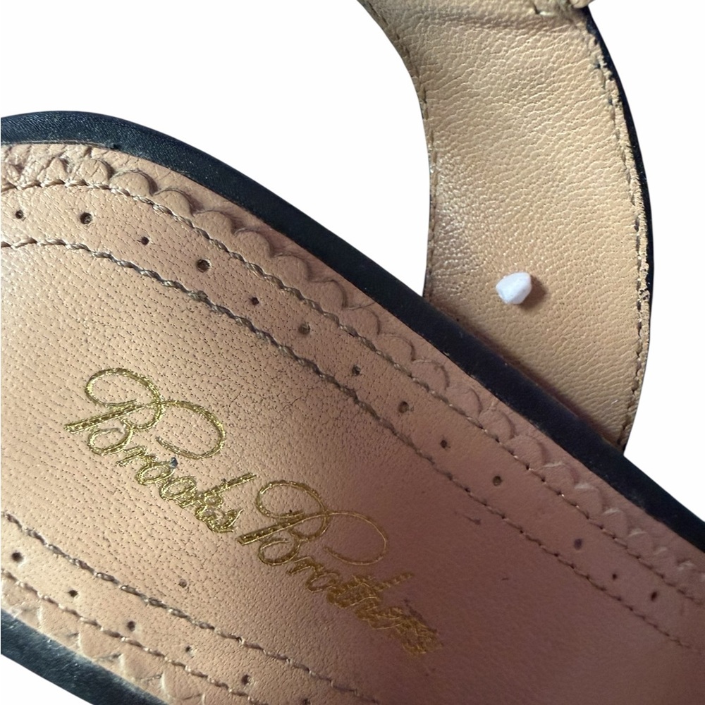 Brooks Brothers Black Leather Ankle Strap Heels Classic Elegant Sandals View 5